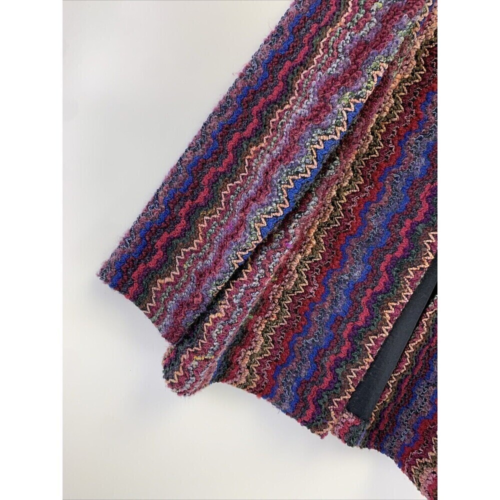 BOGO Graff Californiawear Knit Blazer Purple Red Stripe Sweater Vintage Women 12 - Picture 2 of 13